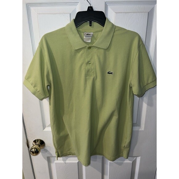 LACOSTE Polo Shirt Mens M Sz 5 Made in France Golf 100% Cotton Green Preppy READ - Picture 6 of 12